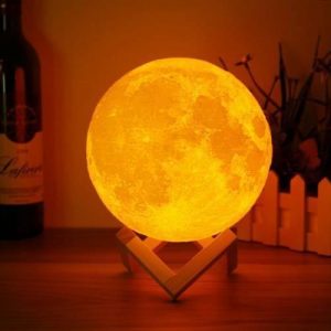 Ανάγλυφο Φωτιστικό 15CM Αφής 3D Φεγγάρι MOON LIGHT LED με 3 Αποχρώσεις